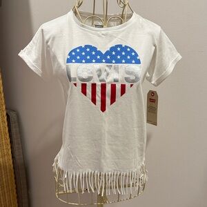 Levi's Kids White T-Shirt with Blue and Red Heart